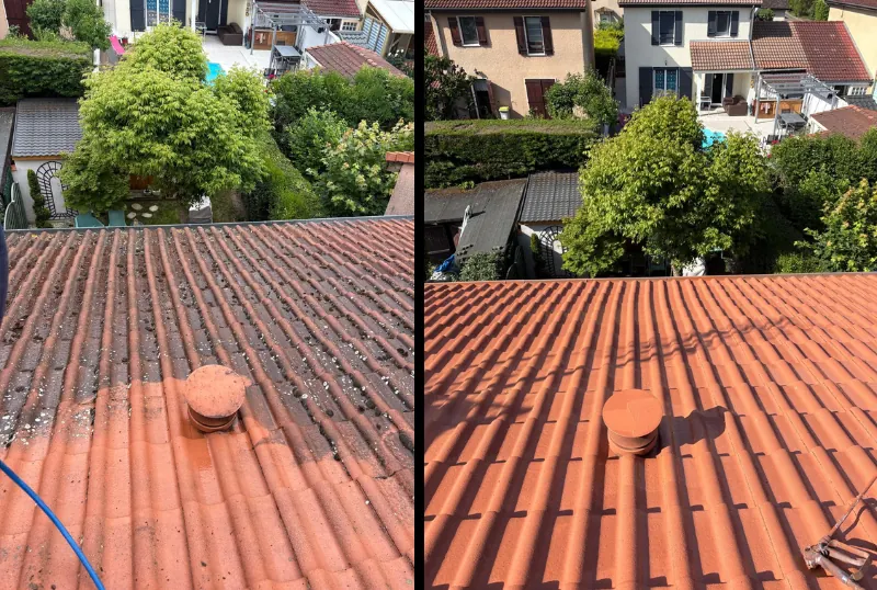 Nettoyage de toiture à Chassieu-Bequerie Rénovation Services-couvreur Chassieu-rénovation toiture-travaux de toiture-entreprise de zinguerie-vouverture-gouttières aluminium-nettoyage toiture-Chassieu-Lyon Est-Rhône-Alpes-1